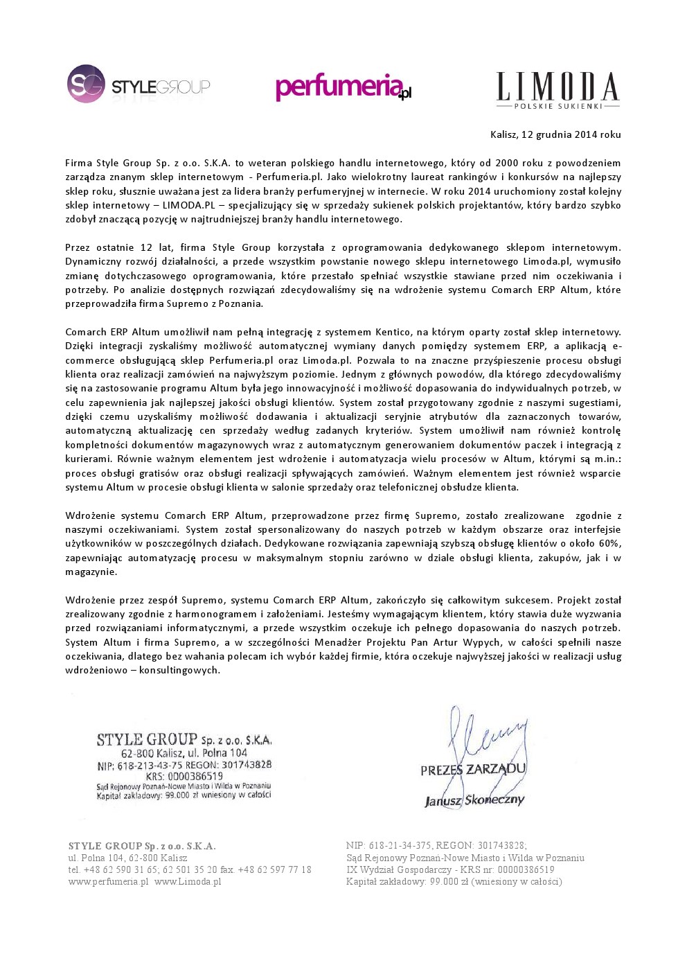 Trade system sp. z o.o. kalisz