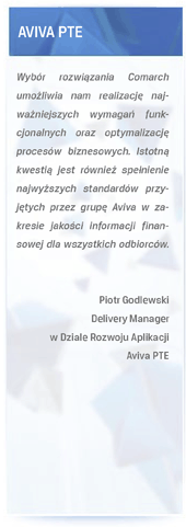 Wdrożenie systemu zarządzania aktywami Comarch w AVIVA PTE - opinia klienta