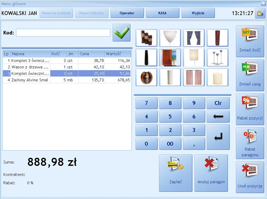 Tworzenie paragonu w module Comarch OPT!MA Detal