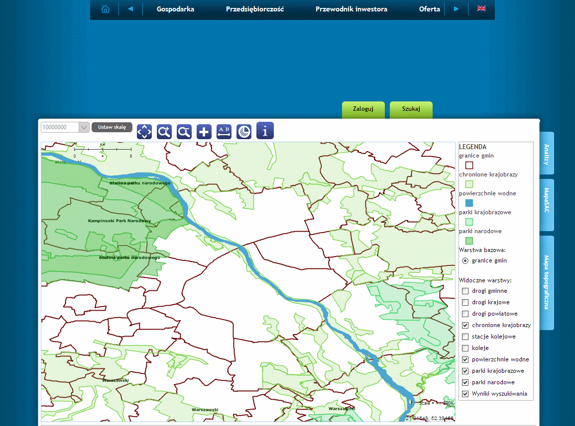 Interaktywna mapa w Portalu Inwestora