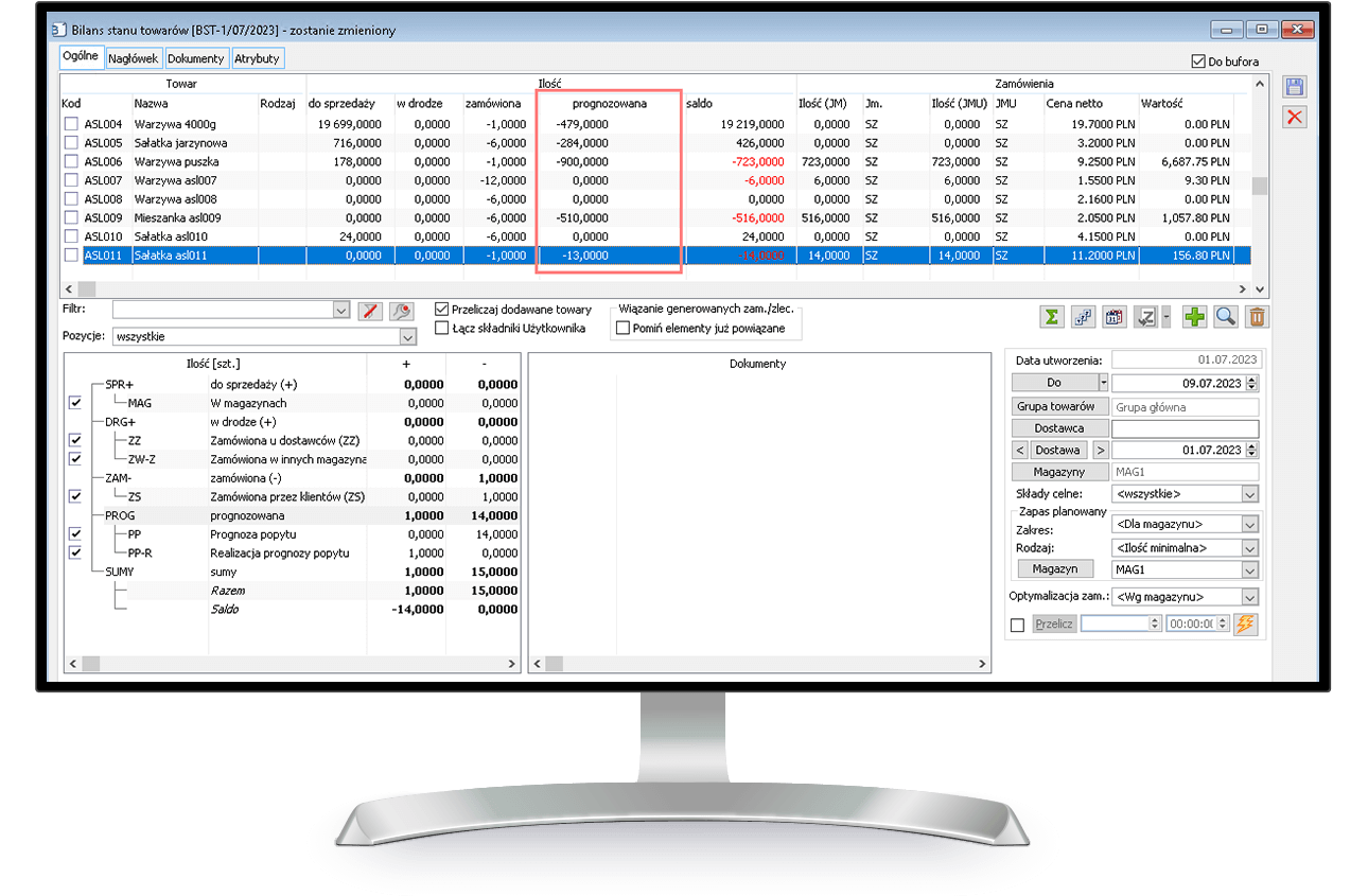 ai erp xl - Optymalizacja zatowarowania przedsiębiorstwa