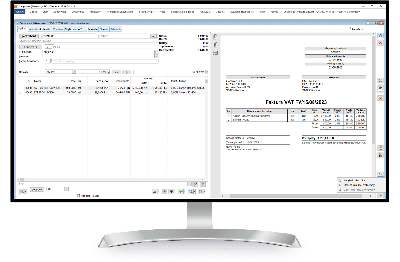 erp xl ai - szybsze wprowadzanie dokumentów 