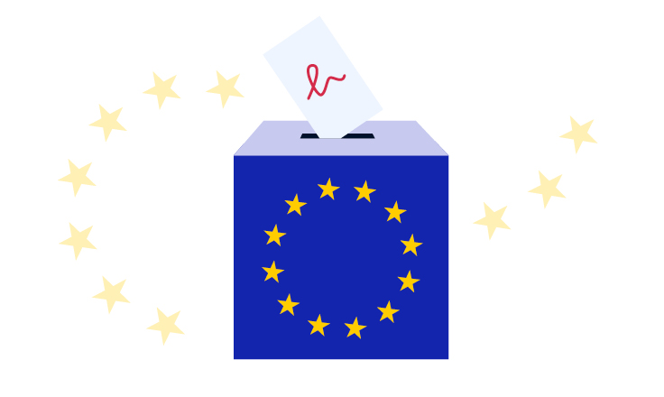 urna z flagą Unii Europejskiej