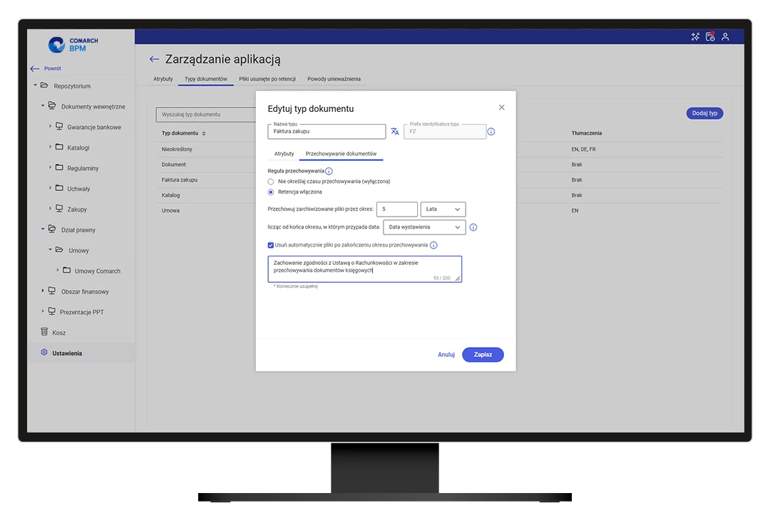 Elektroniczne archiwum dokumentów Comarch DMS