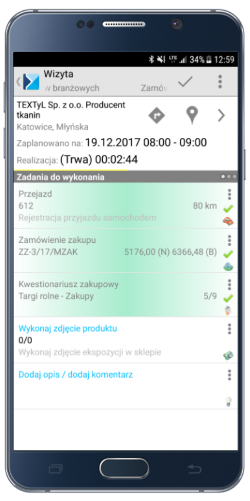 aplikacja mobilna dla handlowców - Zaplanuj wizytę zakupową