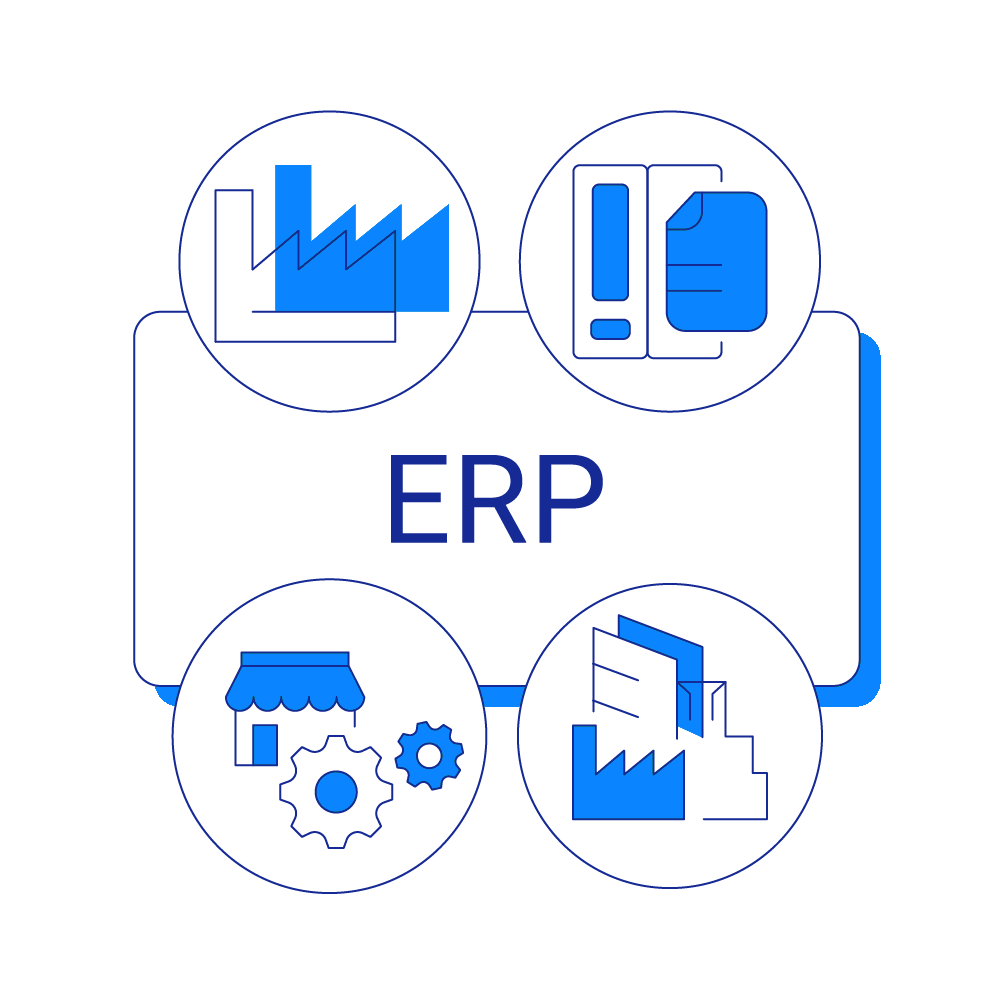 Ilustracja - digitalizacja i tranformacja cyfrowa z systemami klasy ERP