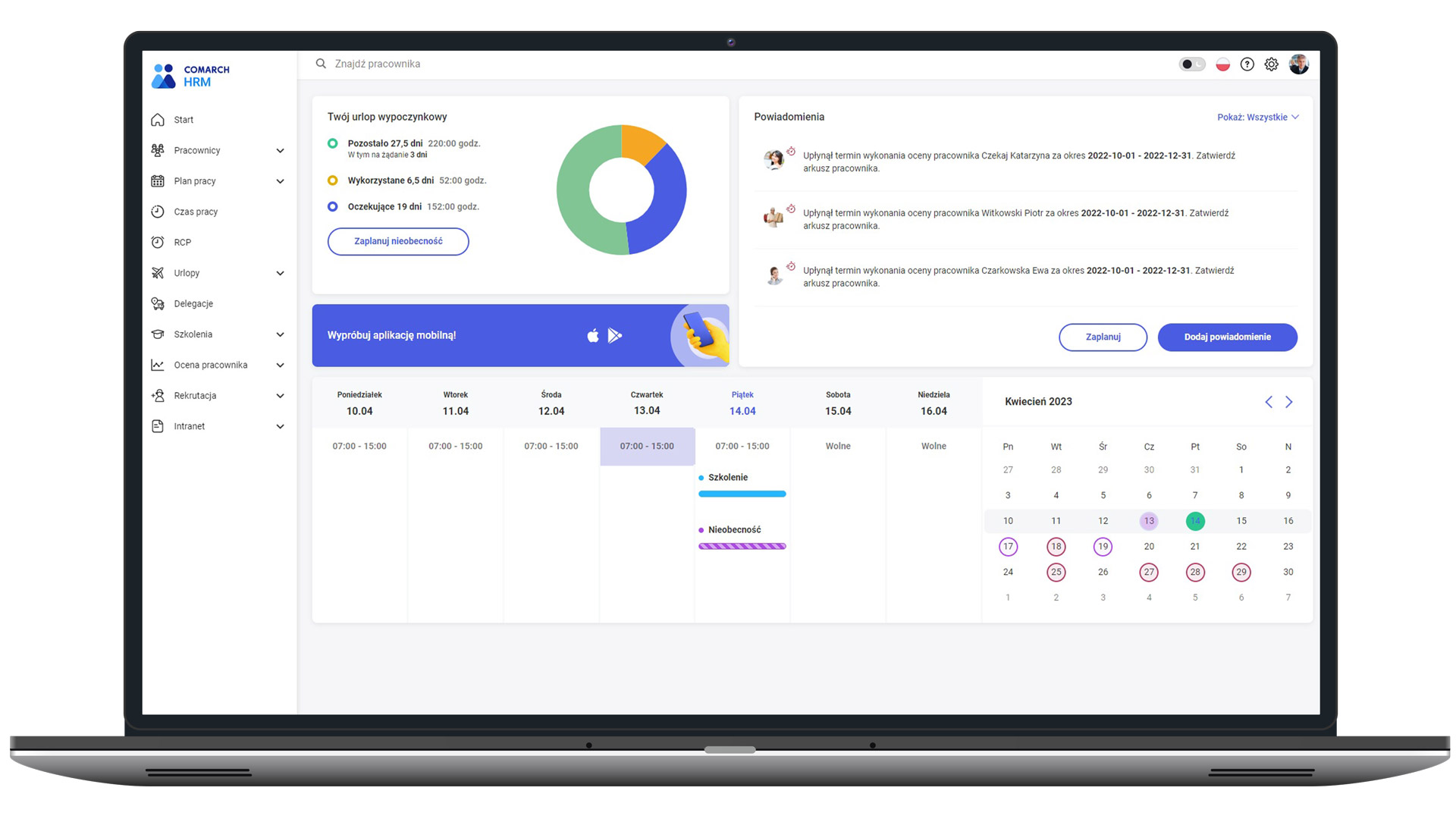 praca mobilna - Comarch HRM