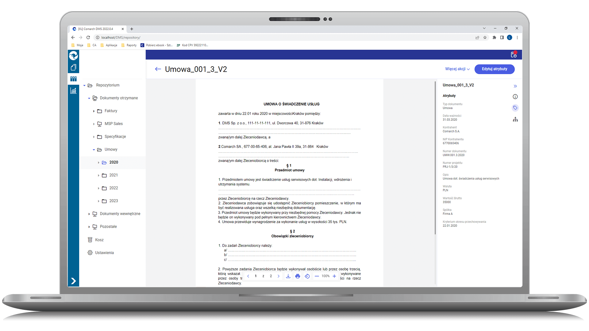 Elektroniczne archiwum dokumentów Comarch DMS