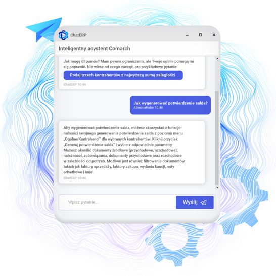 asystent ai chat - okno aplikacji ChatERP
