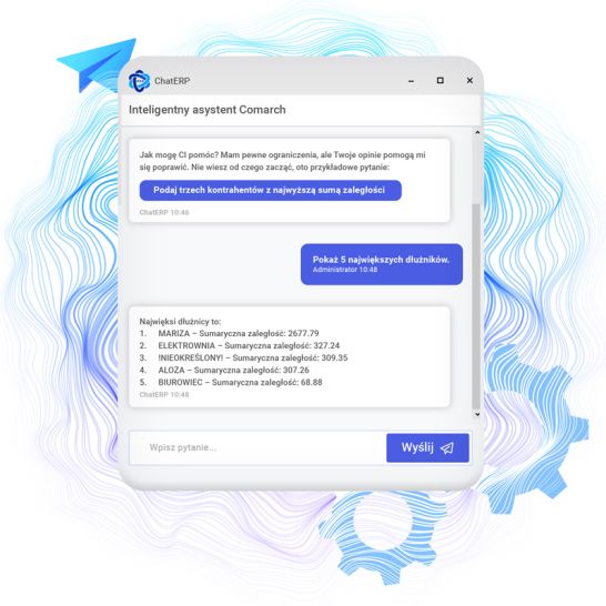 asystent ai chat - okno aplikacji ChatERP