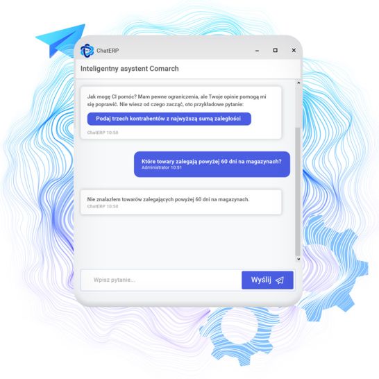 asystent ai chat - okno aplikacji ChatERP