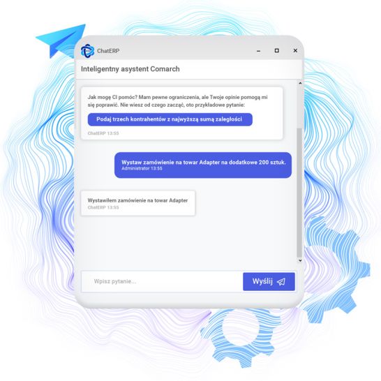 asystent ai chat - okno aplikacji ChatERP