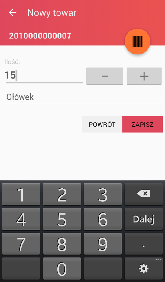 aplikacja do inwentaryzacji, inwentaryzacja comarch ERP - interfejs programu