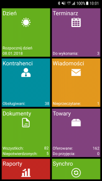przedstawiciel handlowy aplikacja zakupowa - interfejs programu mobile