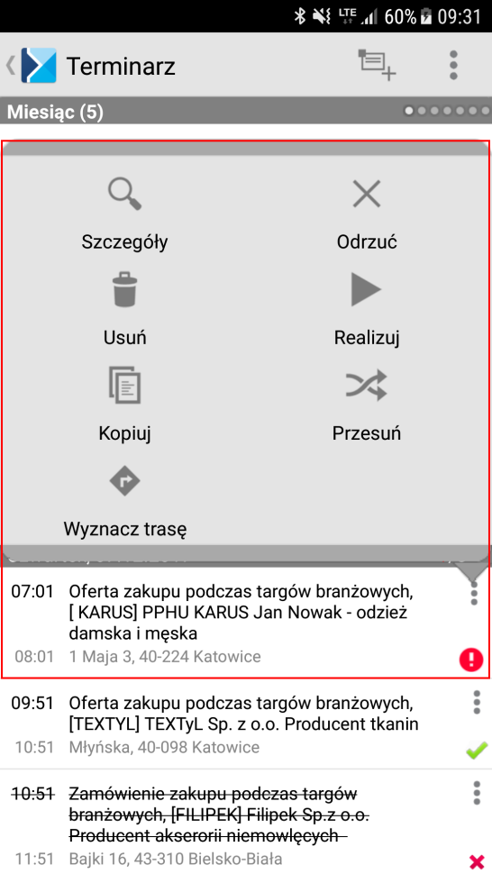 przedstawiciel handlowy aplikacja zakupowa - interfejs programu mobile