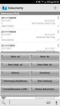 przedstawiciel handlowy aplikacja zakupowa - interfejs programu mobile