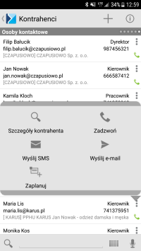 przedstawiciel handlowy aplikacja zakupowa - interfejs programu mobile