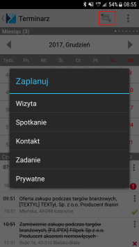 przedstawiciel handlowy aplikacja zakupowa - interfejs programu mobile