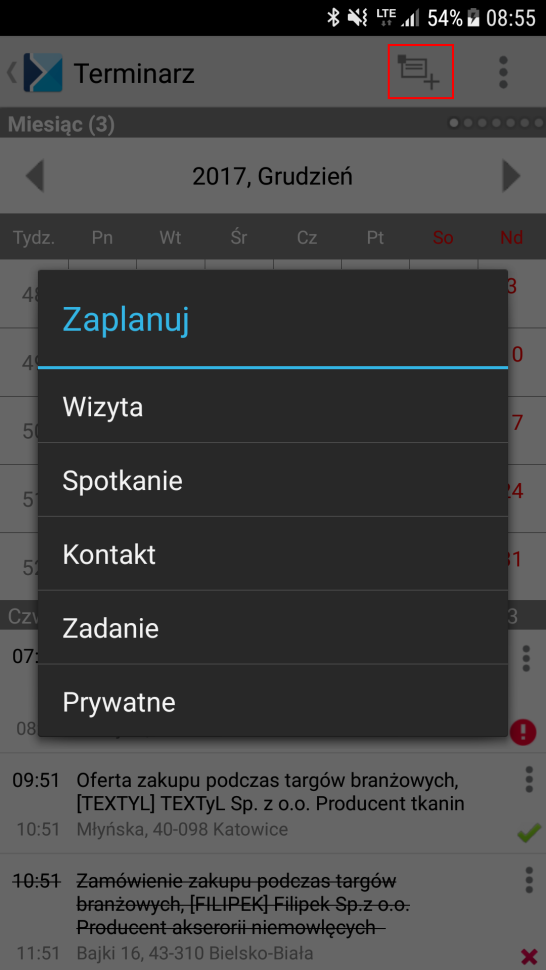 przedstawiciel handlowy aplikacja zakupowa - interfejs programu mobile