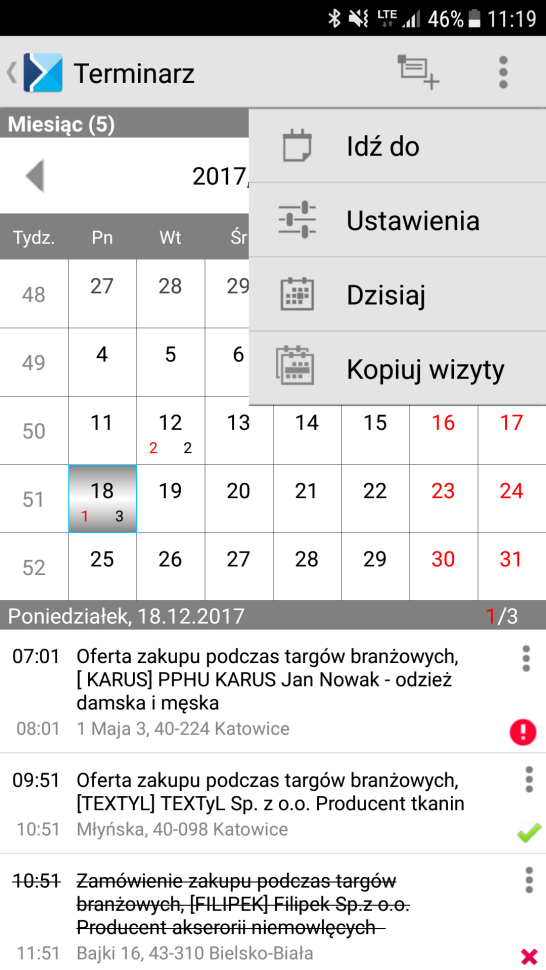 przedstawiciel handlowy aplikacja zakupowa - interfejs programu mobile