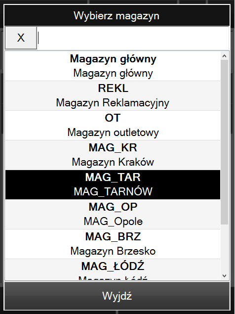 program wms - przyjęcie i wydanie towarów