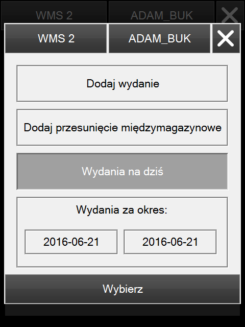 program wms - przyjęcie i wydanie towarów