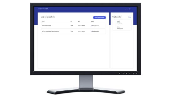 Strona startow aplikacji Comarch ESEF