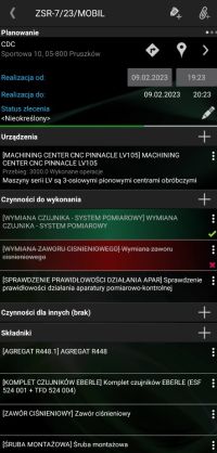 program do prowadzenia serwisu