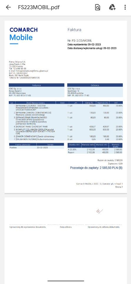 program do prowadzenia serwisu