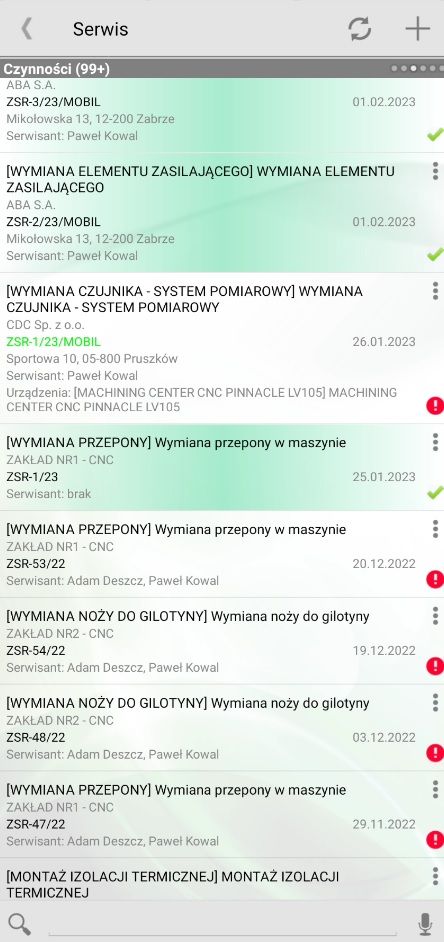 program do obsługi serwisu