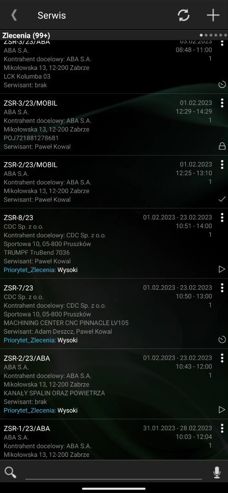 program do prowadzenia serwisu