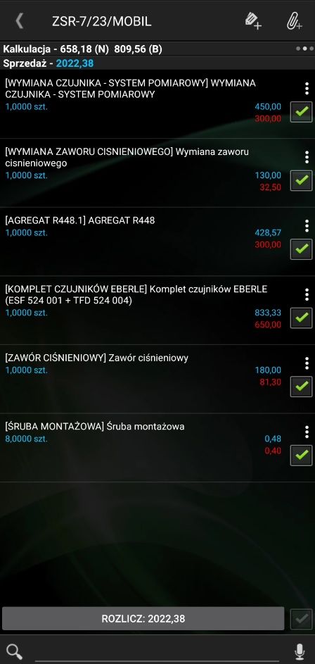 program do prowadzenia serwisu